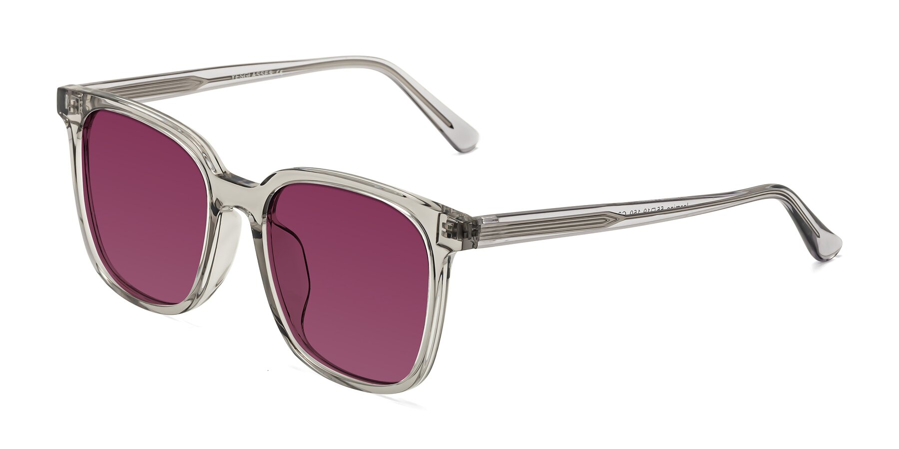 Angle of Jasmine in Translucent Gray with Wine Tinted Lenses