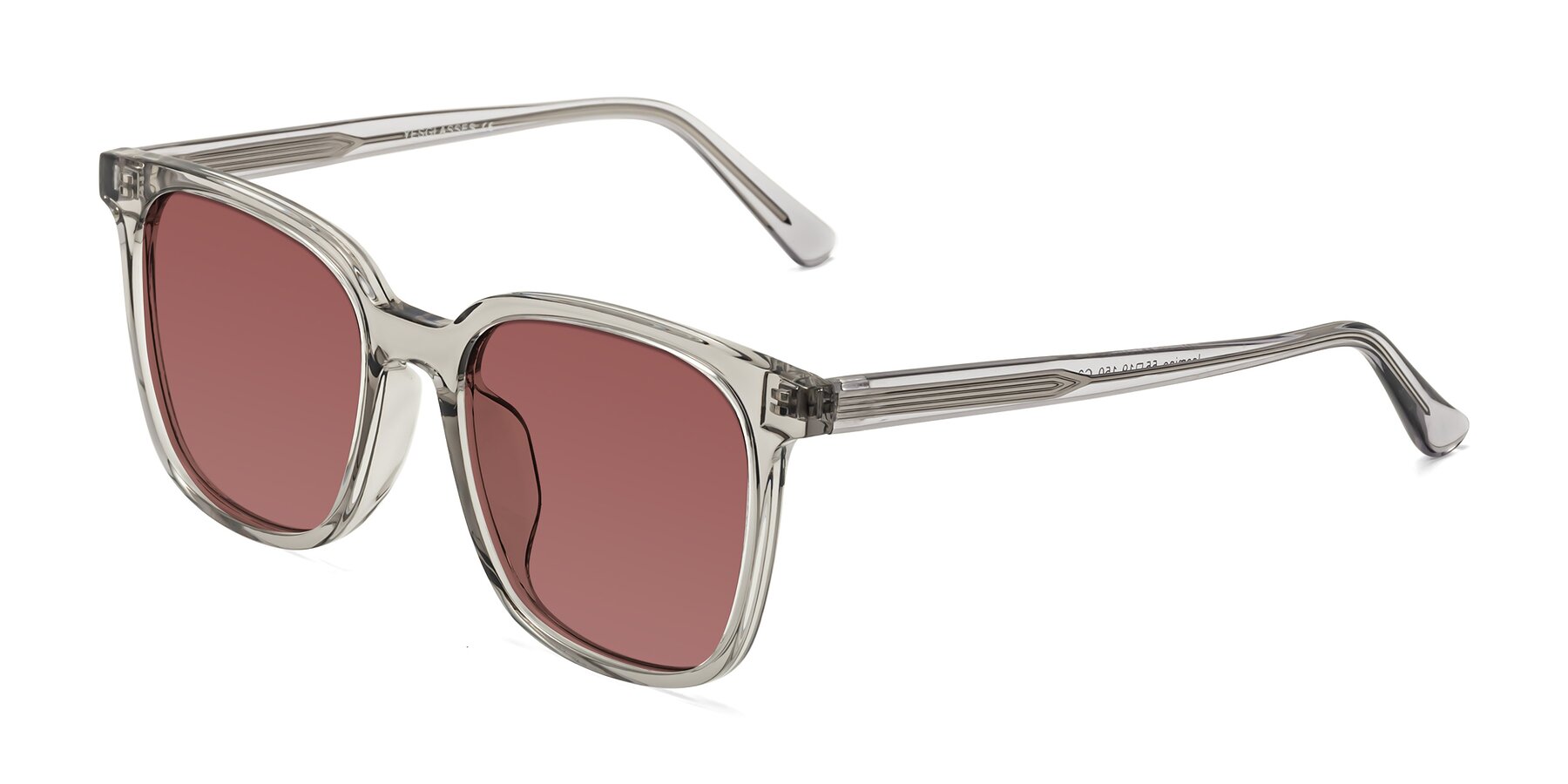 Angle of Jasmine in Translucent Gray with Garnet Tinted Lenses