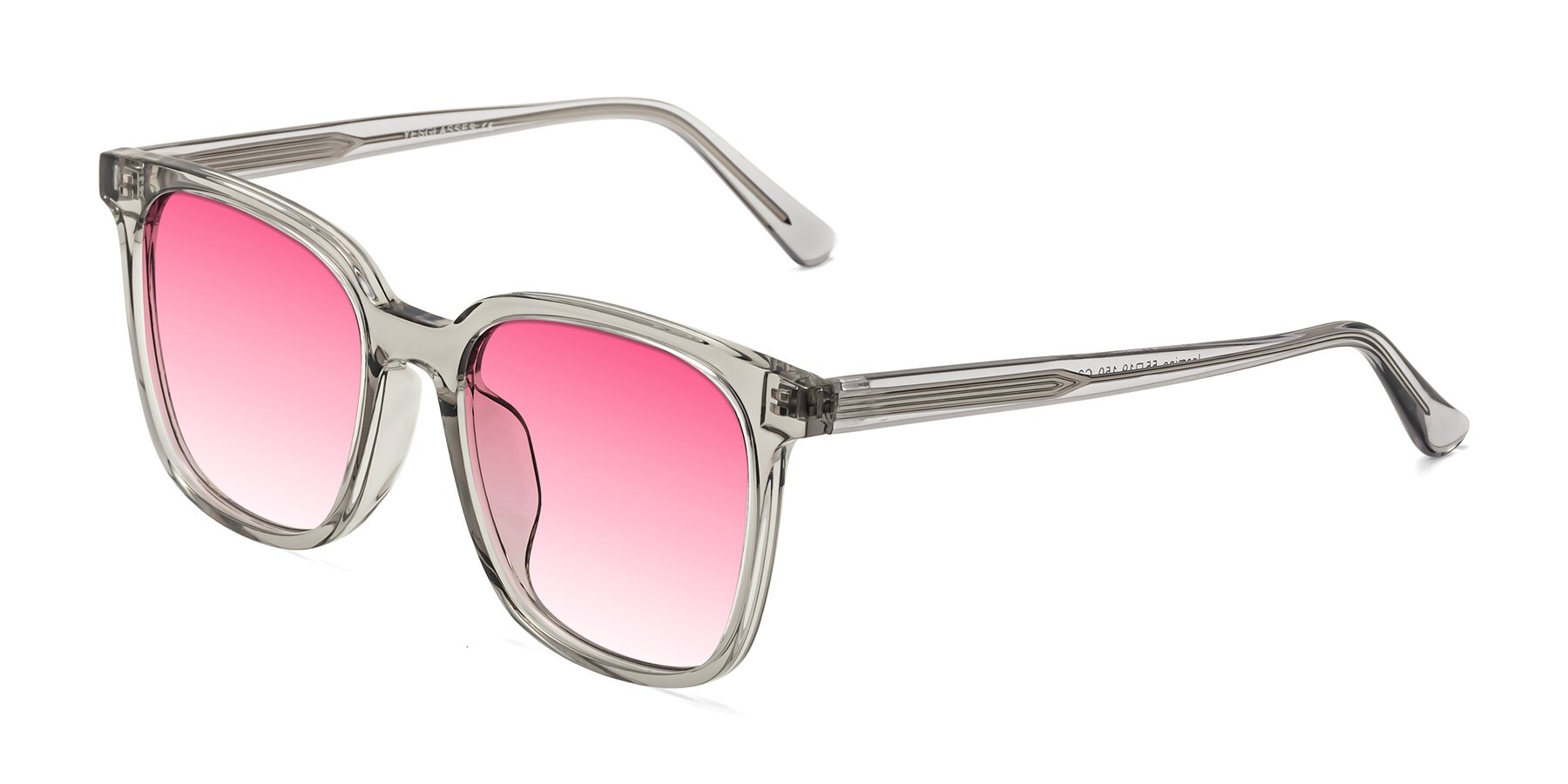 Angle of Jasmine in Translucent Gray with Pink Gradient Lenses