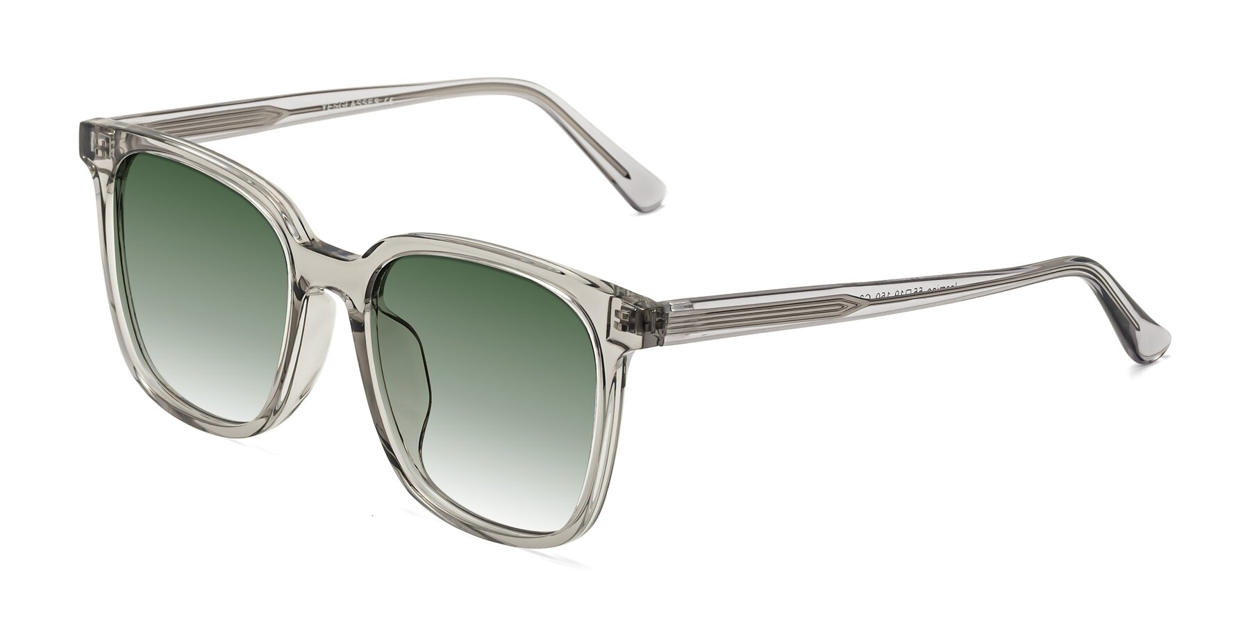 Angle of Jasmine in Translucent Gray with Green Gradient Lenses