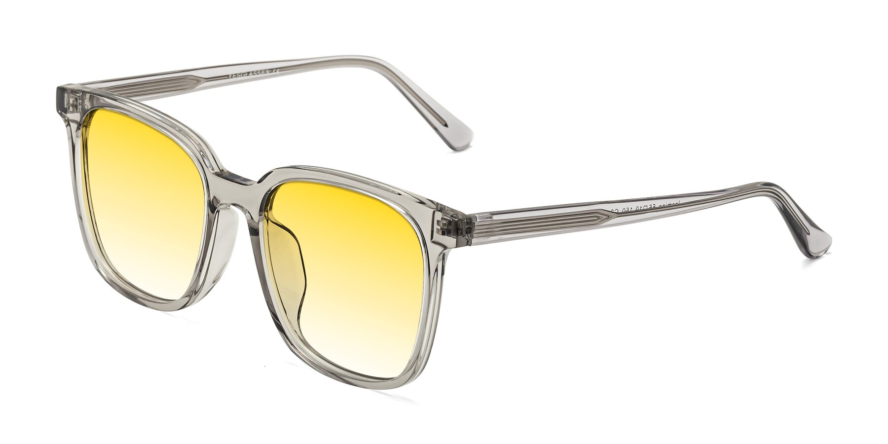 Angle of Jasmine in Translucent Gray with Yellow Gradient Lenses