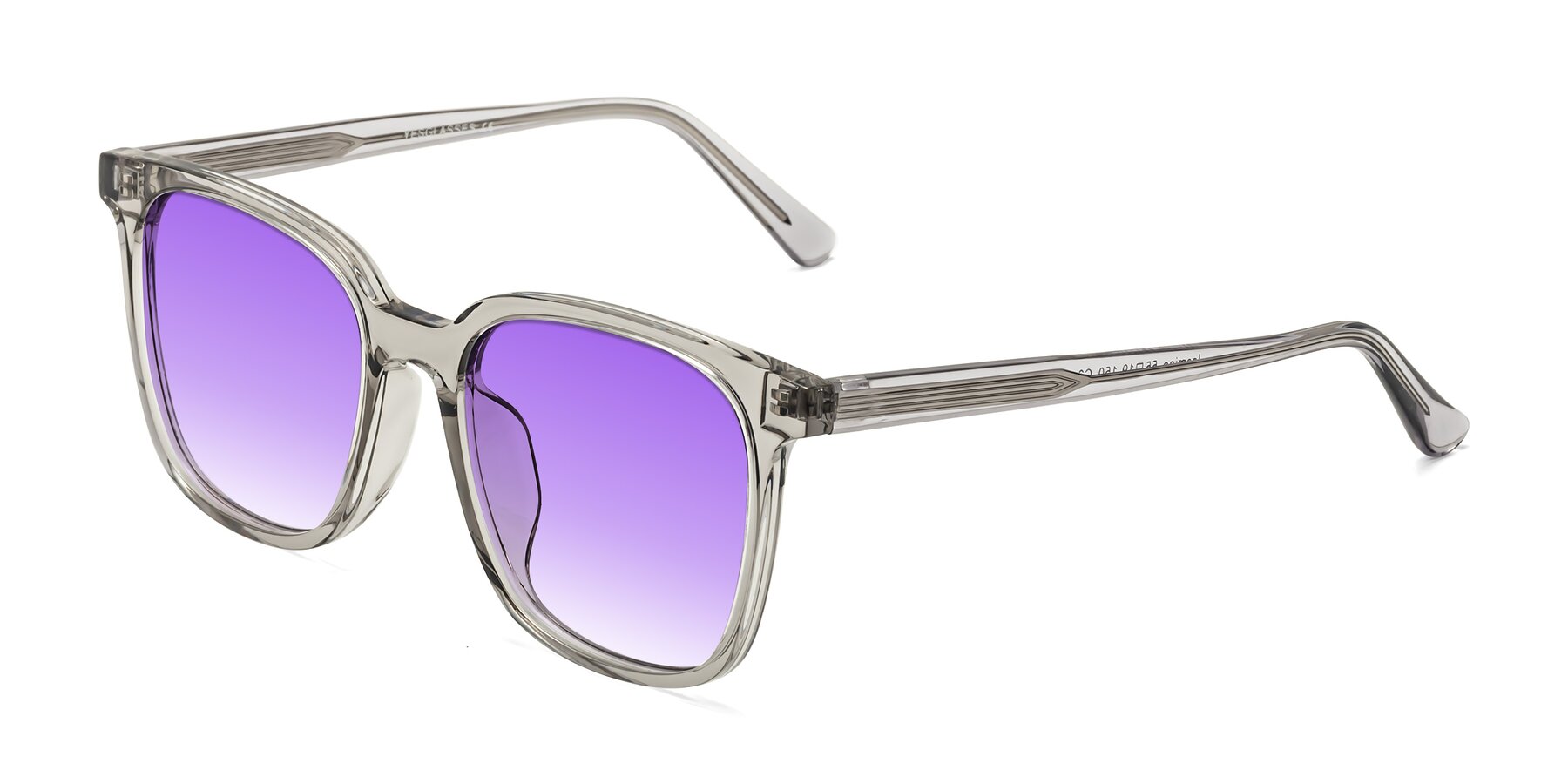 Angle of Jasmine in Translucent Gray with Purple Gradient Lenses