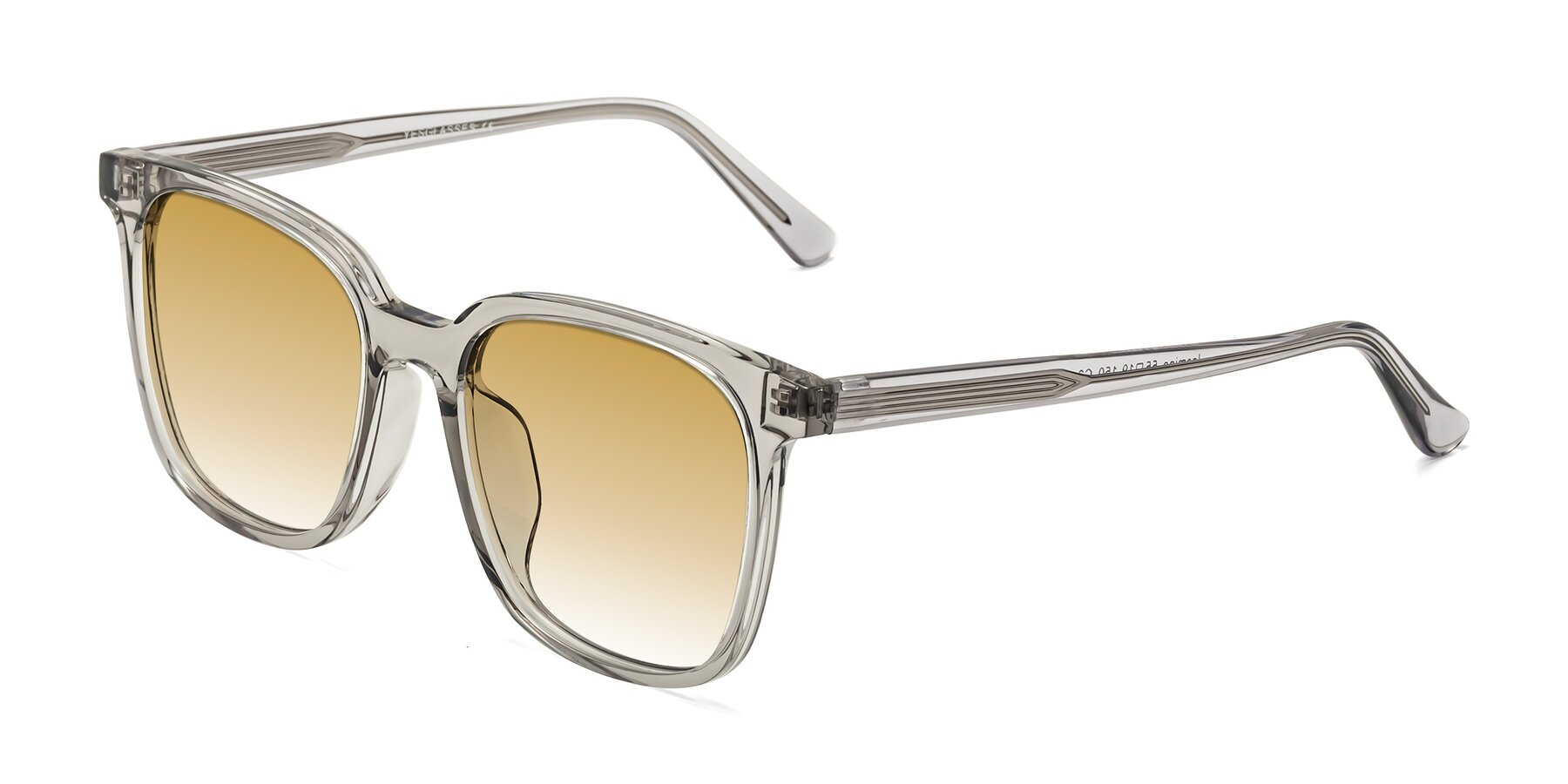 Angle of Jasmine in Translucent Gray with Champagne Gradient Lenses