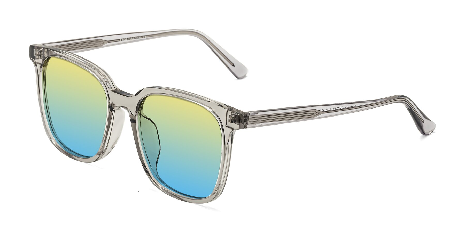 Angle of Jasmine in Translucent Gray with Yellow / Blue Gradient Lenses