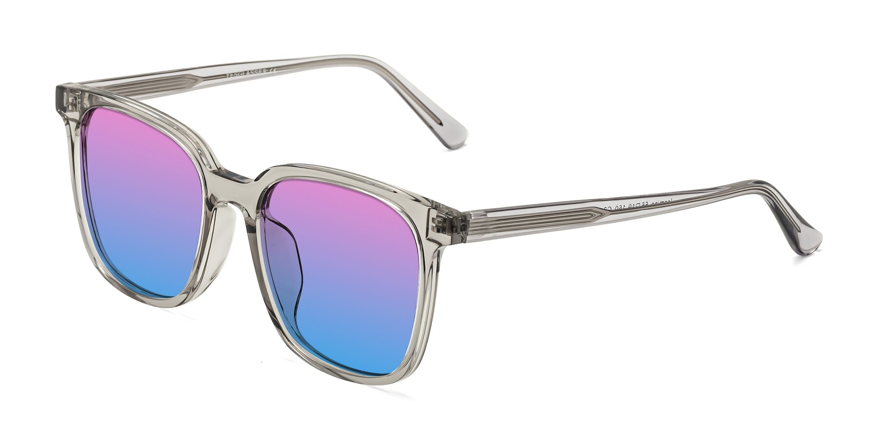 Angle of Jasmine in Translucent Gray with Pink / Blue Gradient Lenses