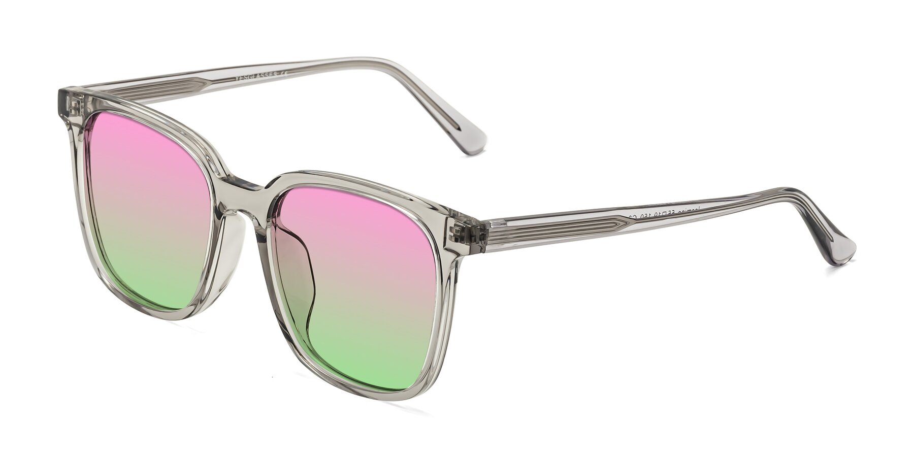 Angle of Jasmine in Translucent Gray with Pink / Green Gradient Lenses