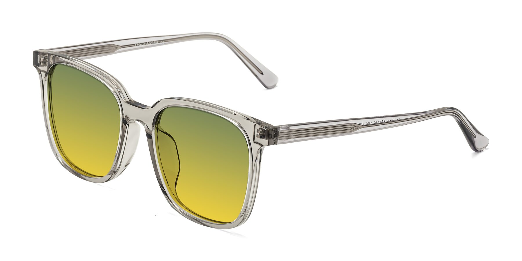 Angle of Jasmine in Translucent Gray with Green / Yellow Gradient Lenses