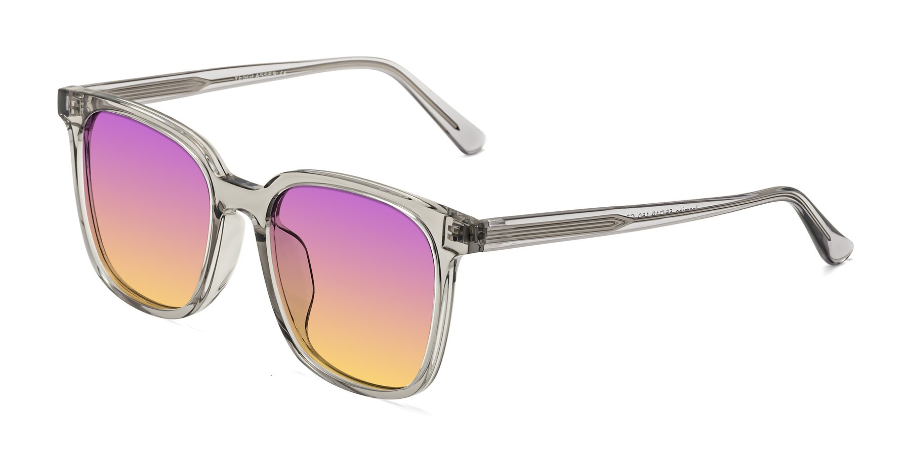 Angle of Jasmine in Translucent Gray with Purple / Yellow Gradient Lenses