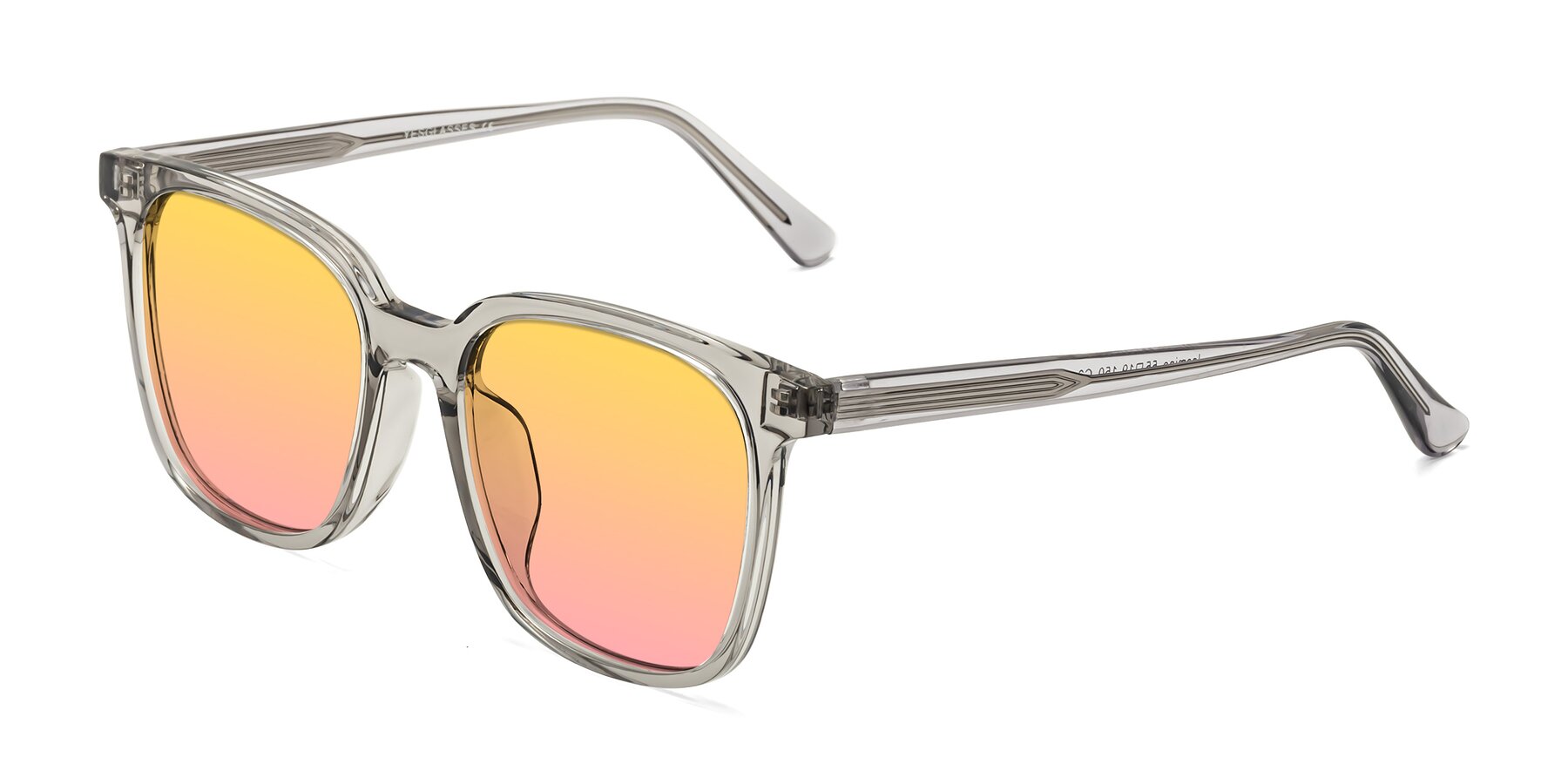 Angle of Jasmine in Translucent Gray with Yellow / Pink Gradient Lenses