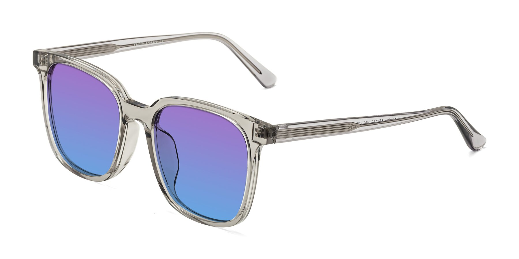 Angle of Jasmine in Translucent Gray with Purple / Blue Gradient Lenses