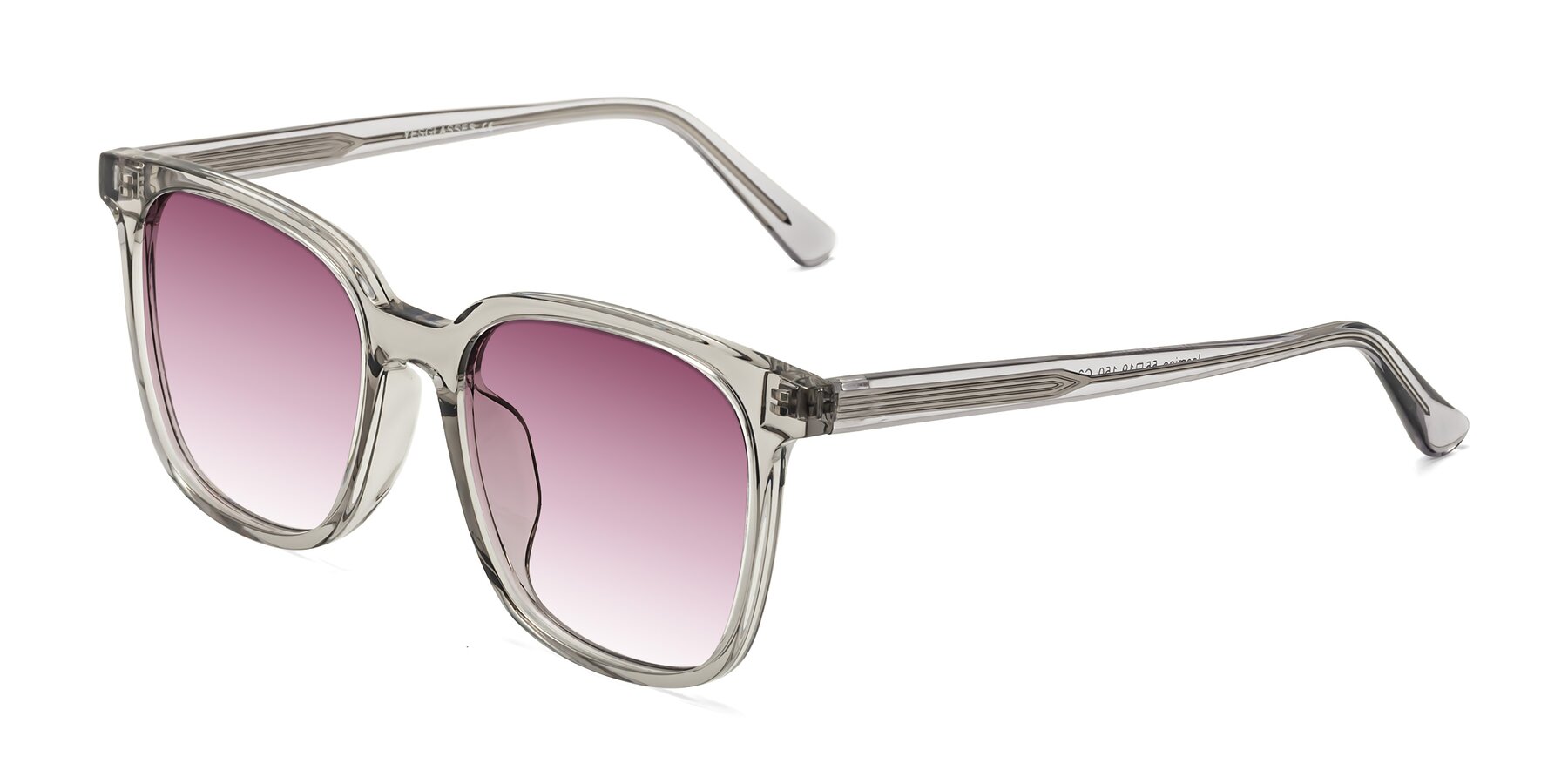 Angle of Jasmine in Translucent Gray with Wine Gradient Lenses