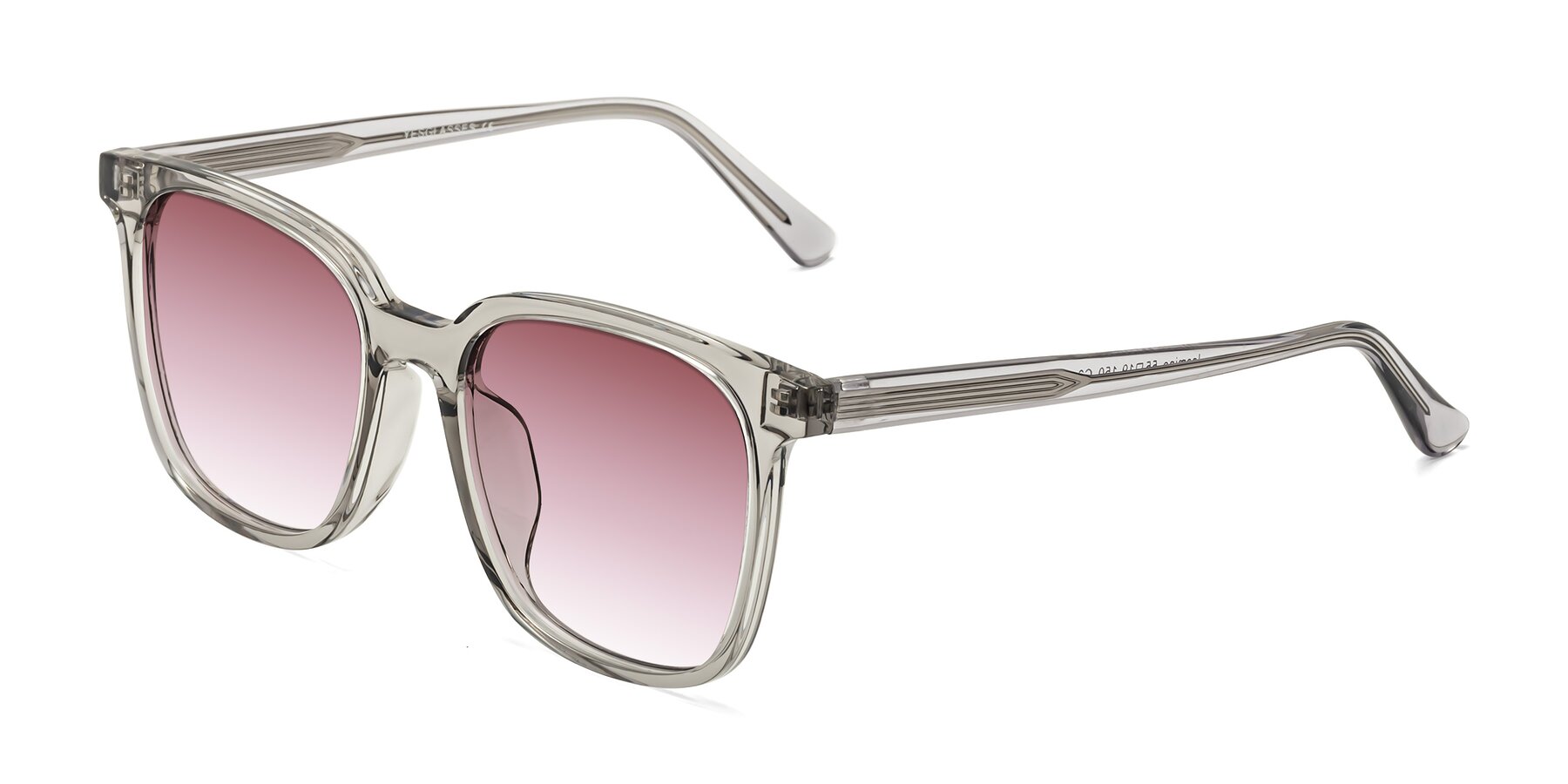 Angle of Jasmine in Translucent Gray with Garnet Gradient Lenses