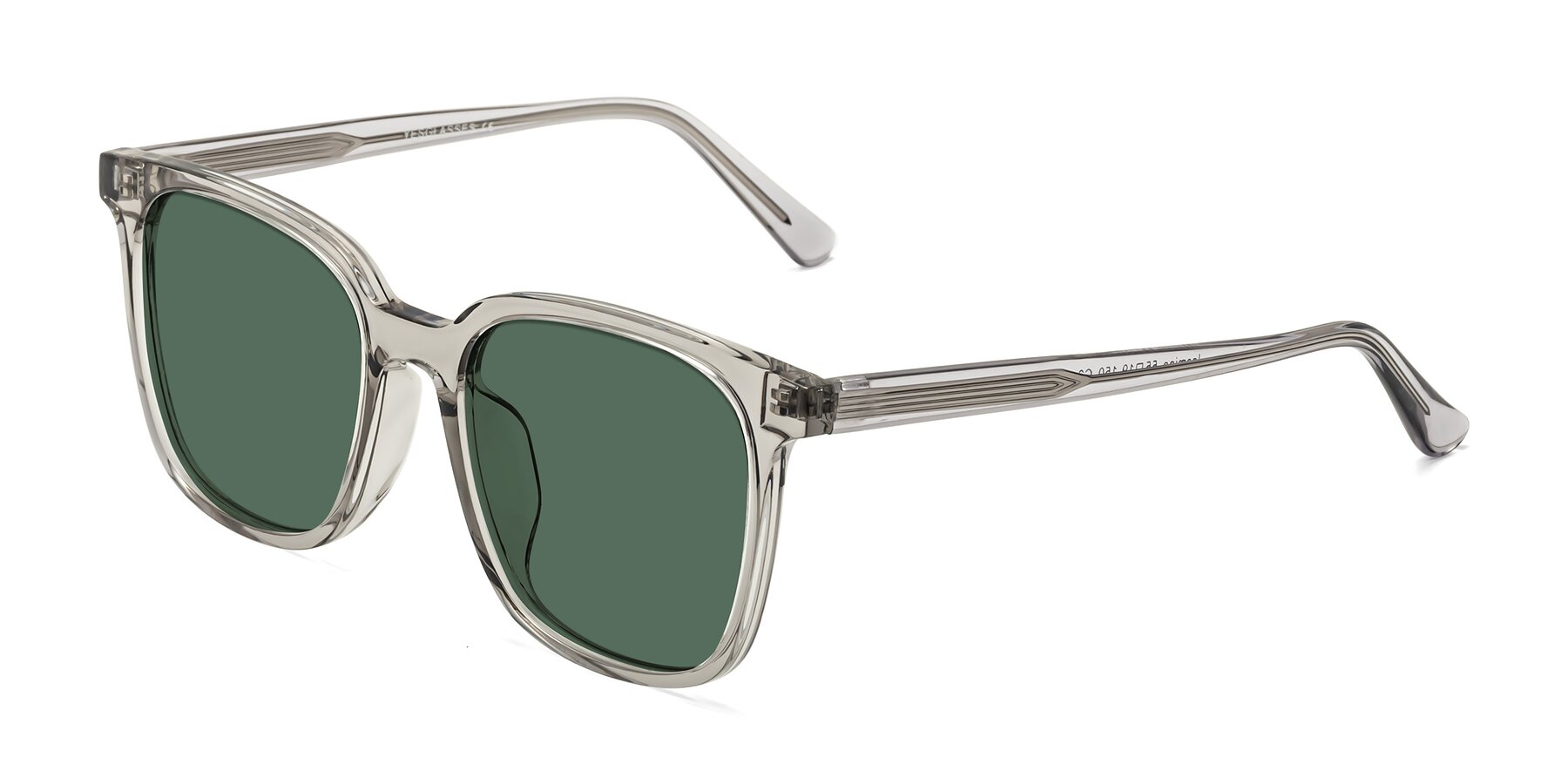 Angle of Jasmine in Translucent Gray with Green Polarized Lenses