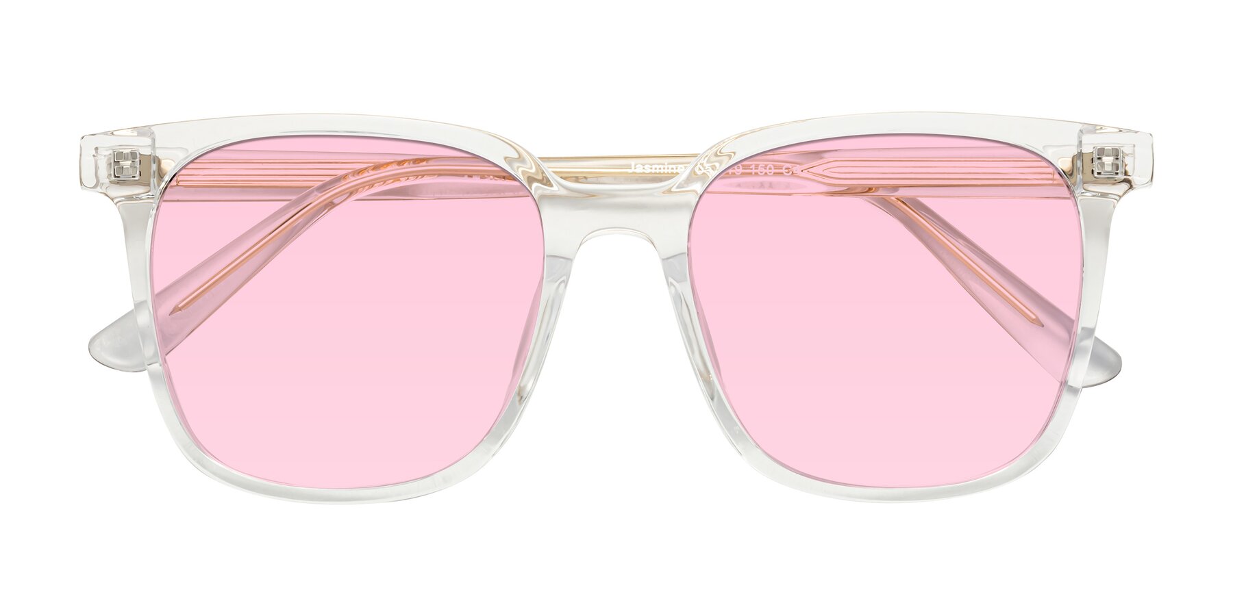 Folded Front of Jasmine in Clear with Light Pink Tinted Lenses