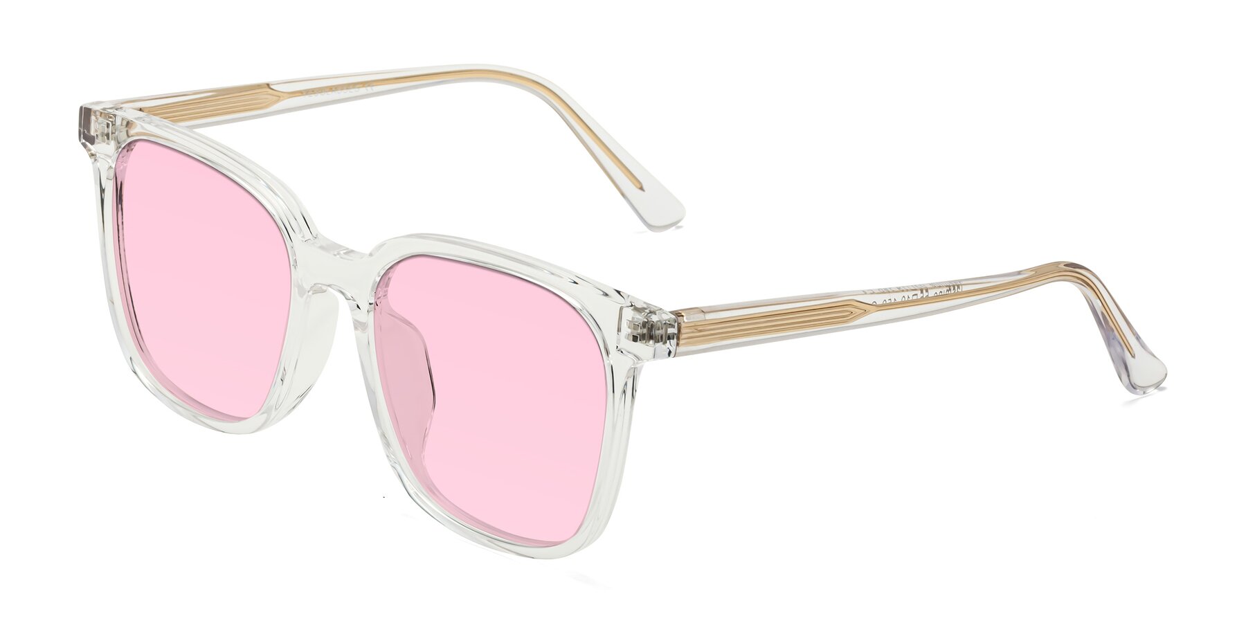 Angle of Jasmine in Clear with Light Pink Tinted Lenses