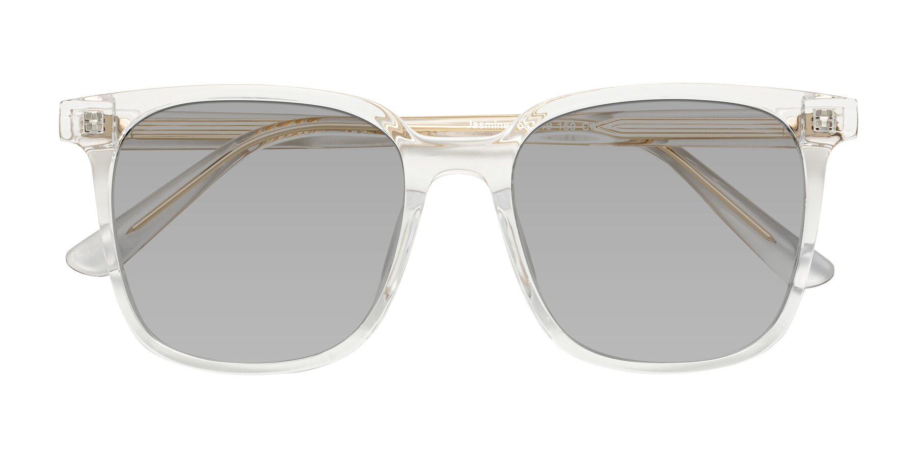 Folded Front of Jasmine in Clear with Light Gray Tinted Lenses