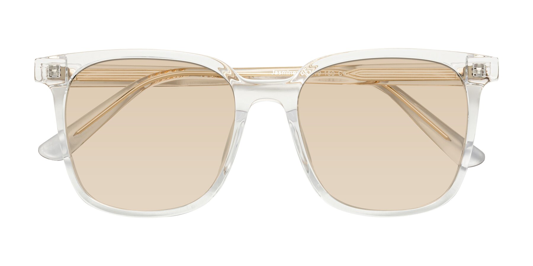 Folded Front of Jasmine in Clear with Light Brown Tinted Lenses