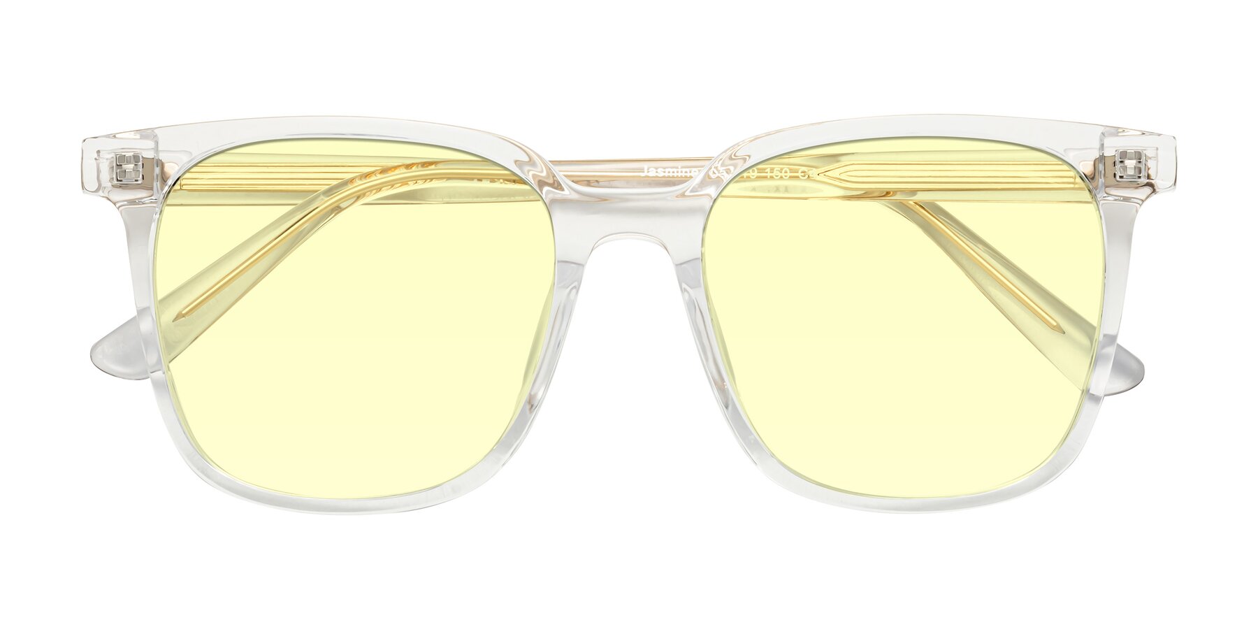 Folded Front of Jasmine in Clear with Light Yellow Tinted Lenses