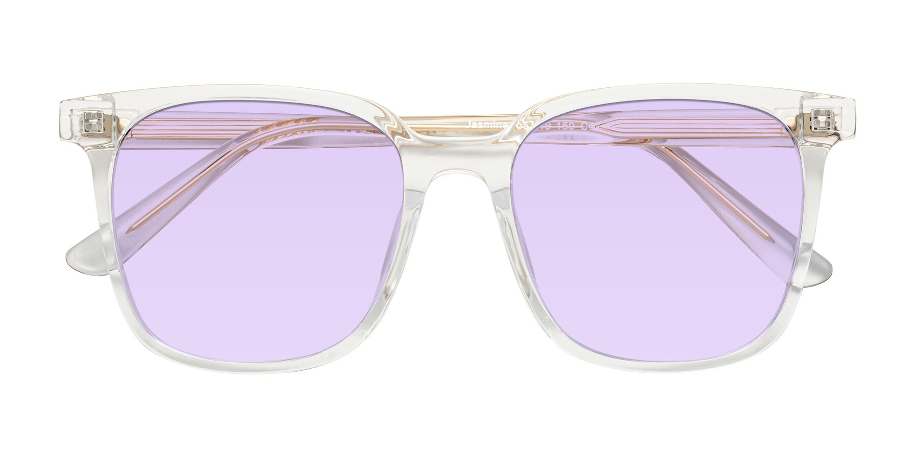 Folded Front of Jasmine in Clear with Light Purple Tinted Lenses