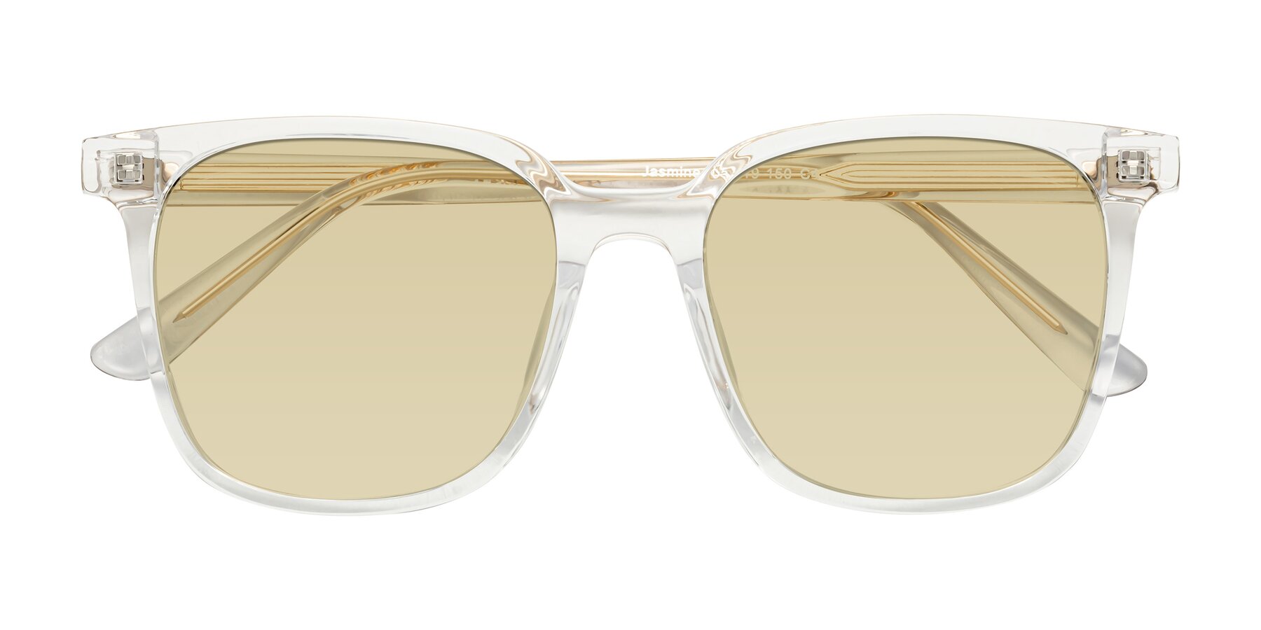 Folded Front of Jasmine in Clear with Light Champagne Tinted Lenses