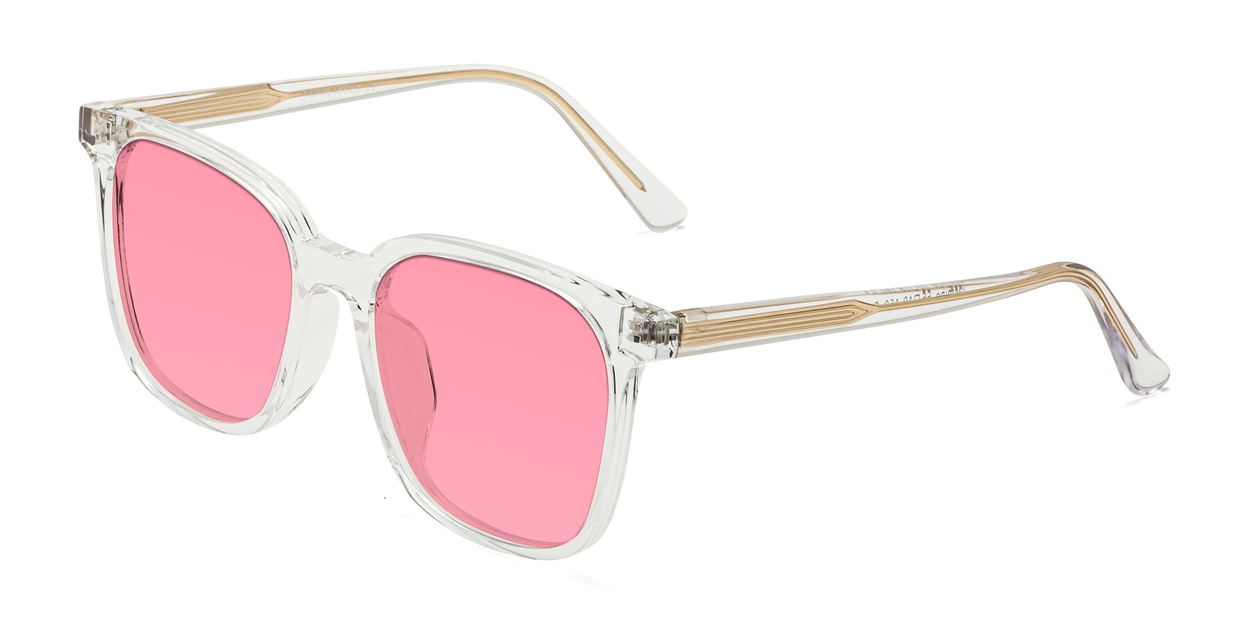 Angle of Jasmine in Clear with Pink Tinted Lenses
