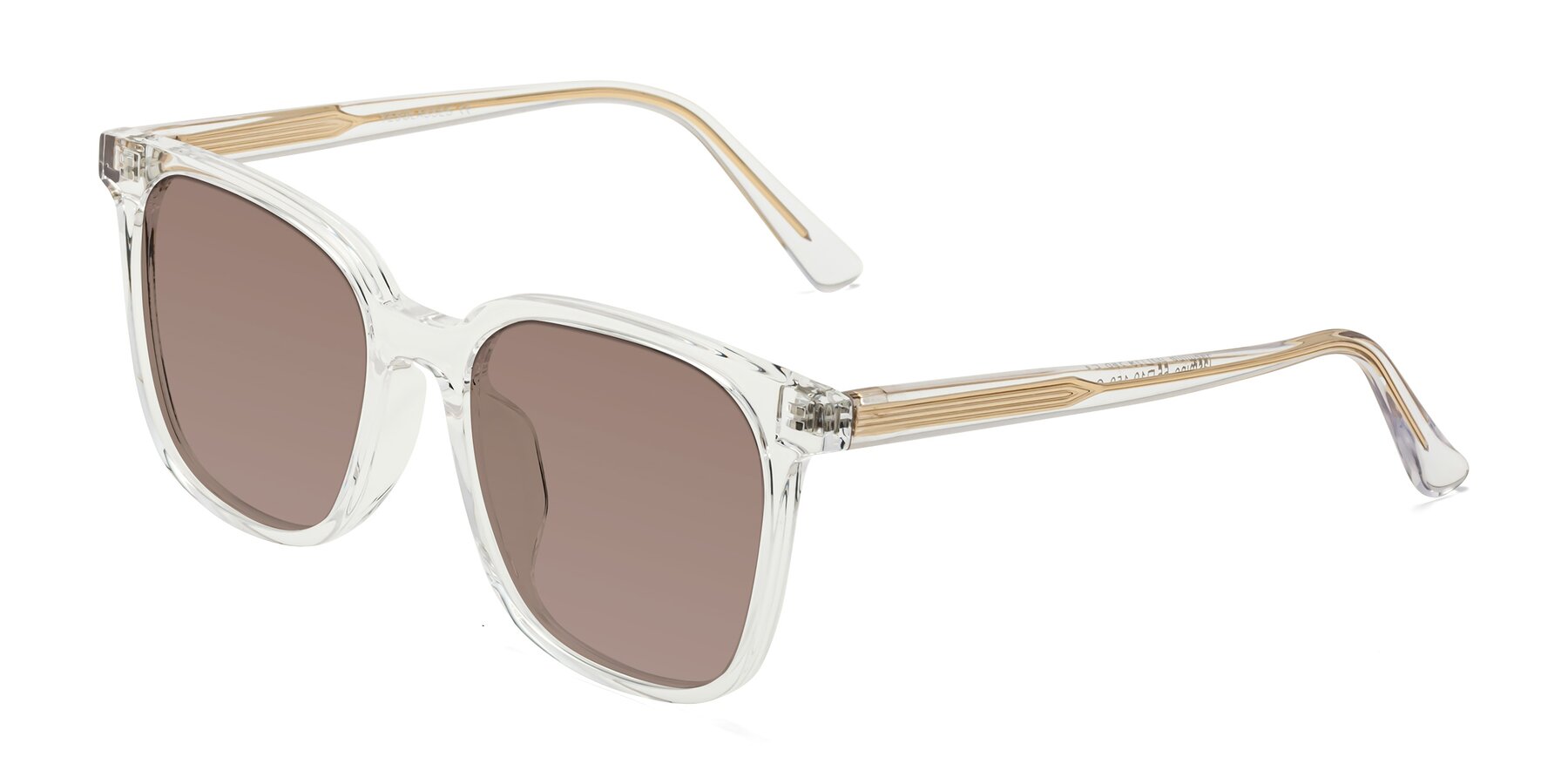 Angle of Jasmine in Clear with Medium Brown Tinted Lenses