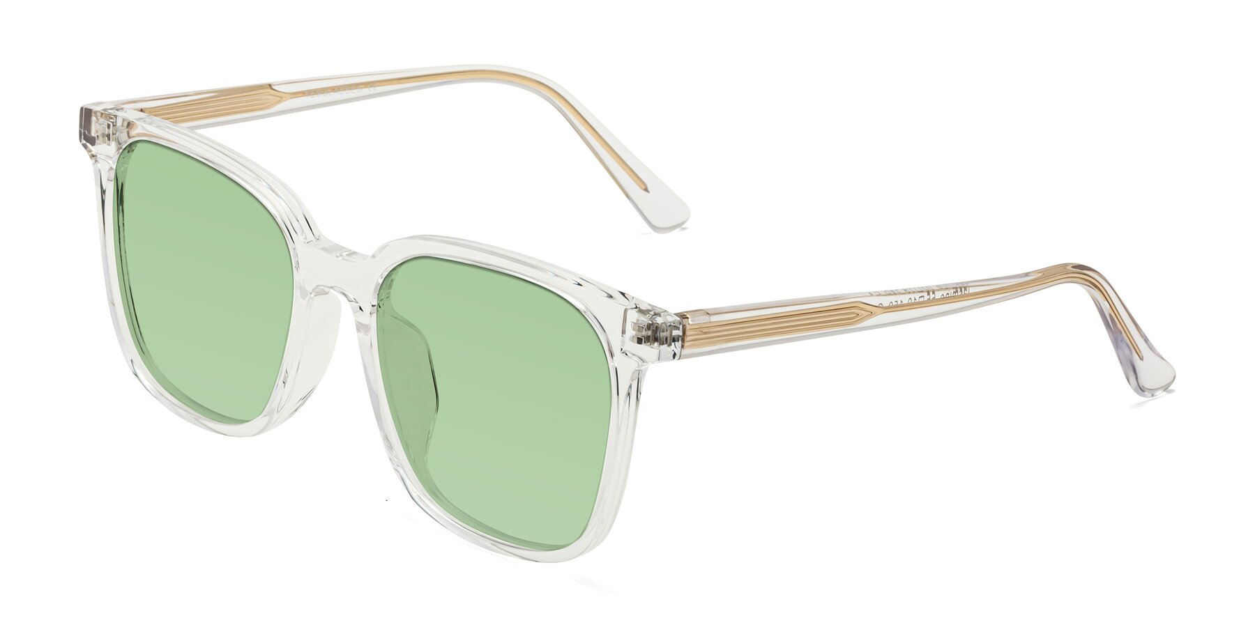 Angle of Jasmine in Clear with Medium Green Tinted Lenses