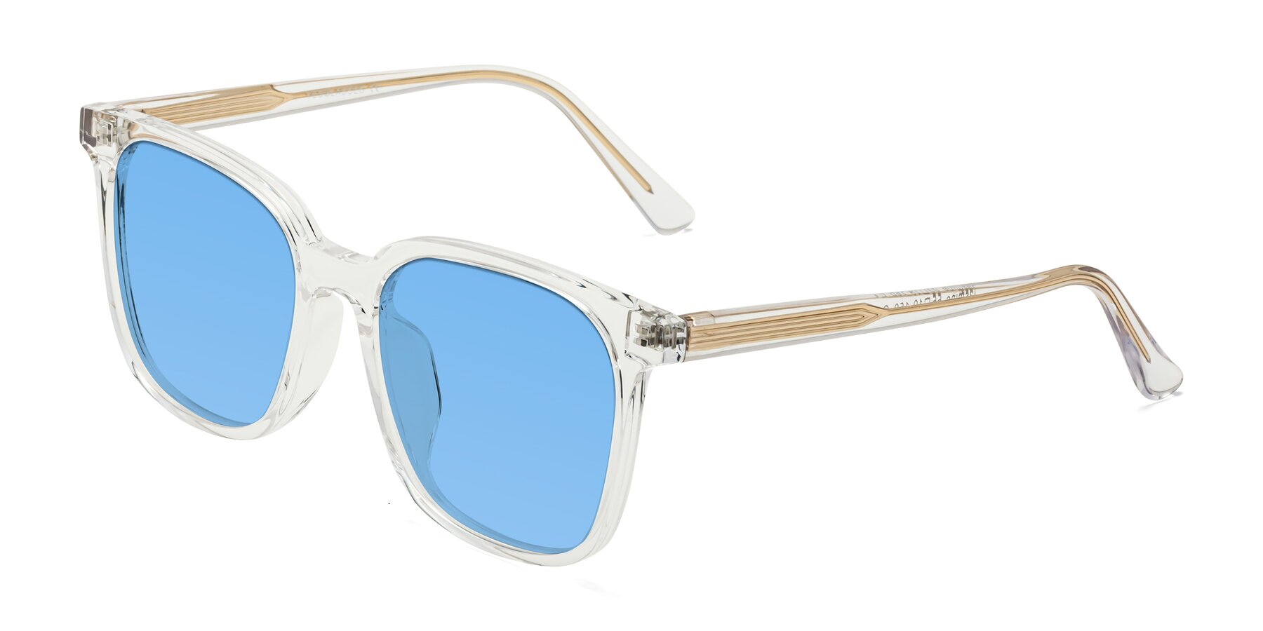 Angle of Jasmine in Clear with Medium Blue Tinted Lenses