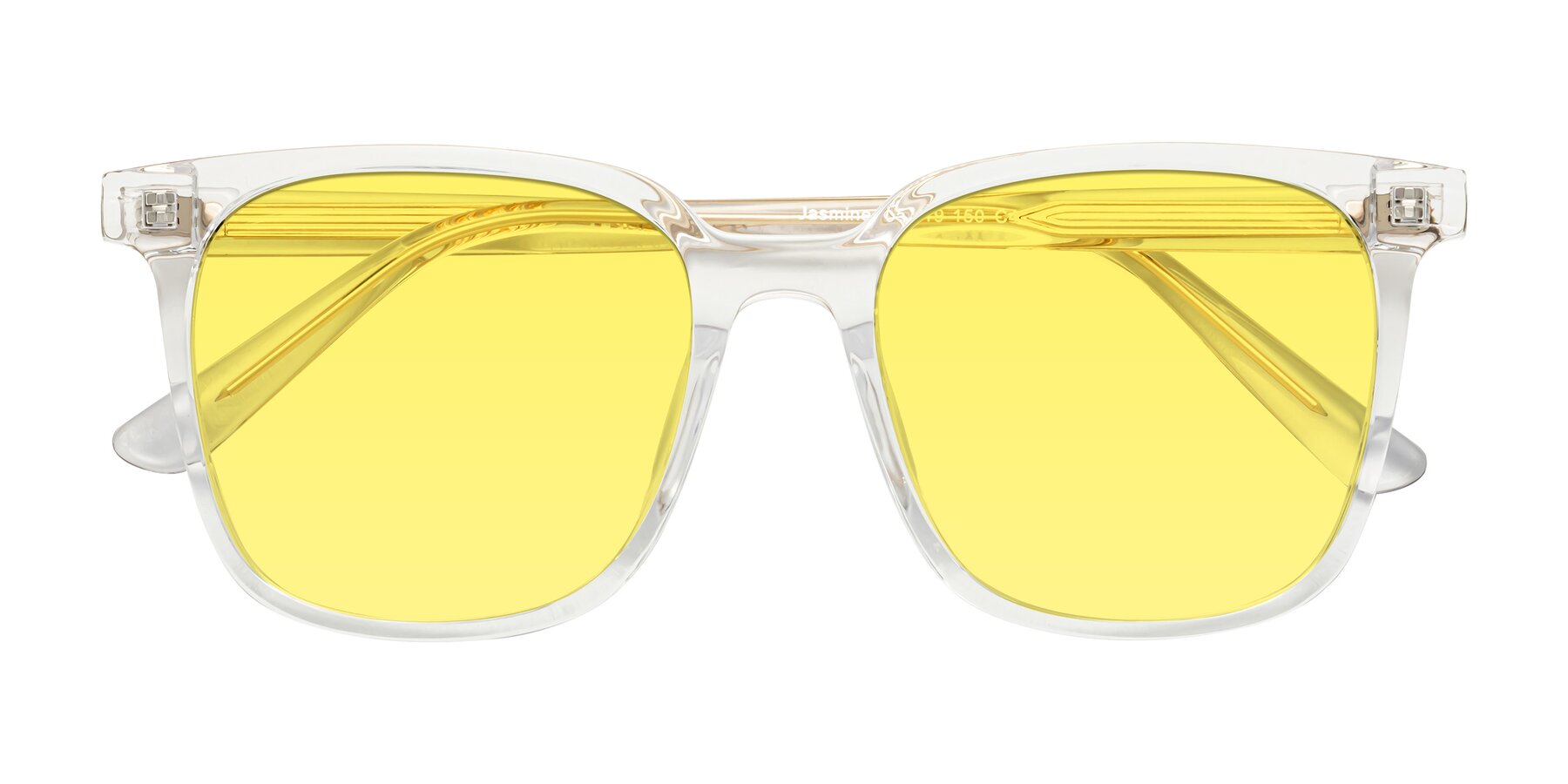 Folded Front of Jasmine in Clear with Medium Yellow Tinted Lenses