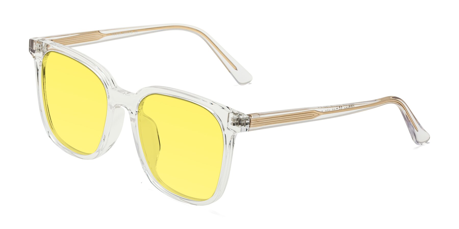 Angle of Jasmine in Clear with Medium Yellow Tinted Lenses