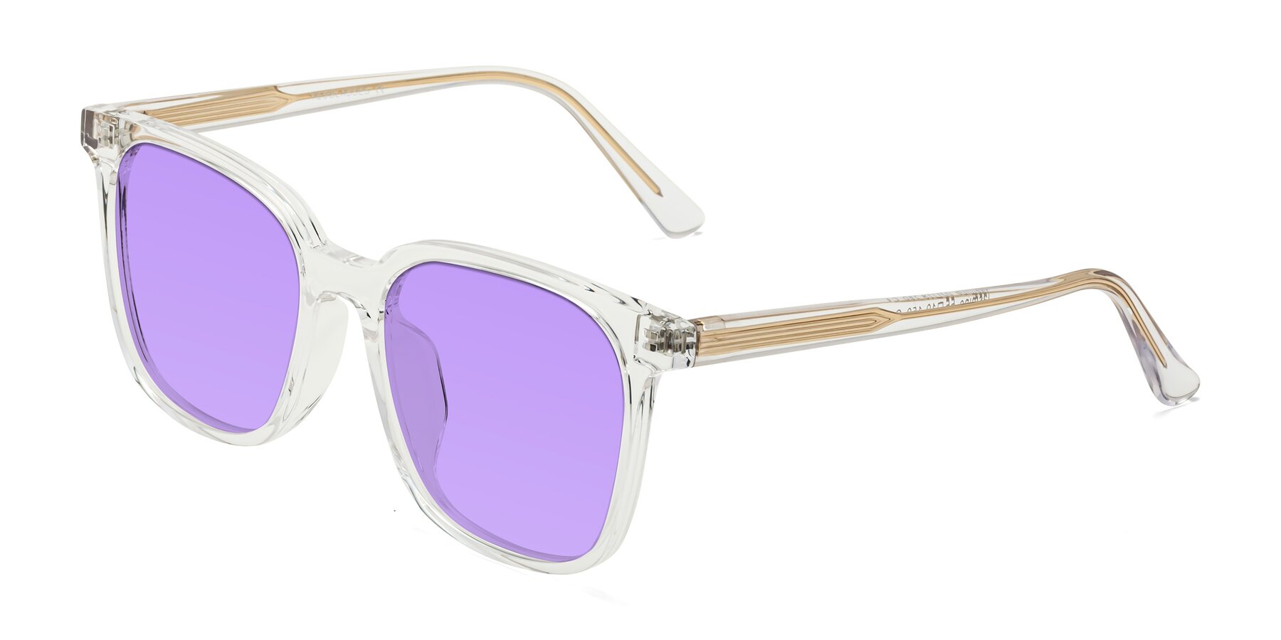 Angle of Jasmine in Clear with Medium Purple Tinted Lenses