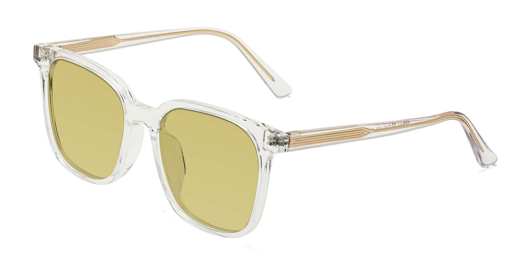 Angle of Jasmine in Clear with Medium Champagne Tinted Lenses