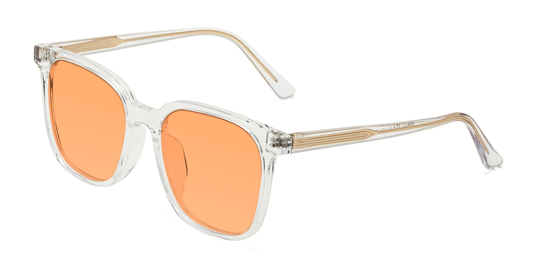 Angle of Jasmine in Clear with Medium Orange Tinted Lenses