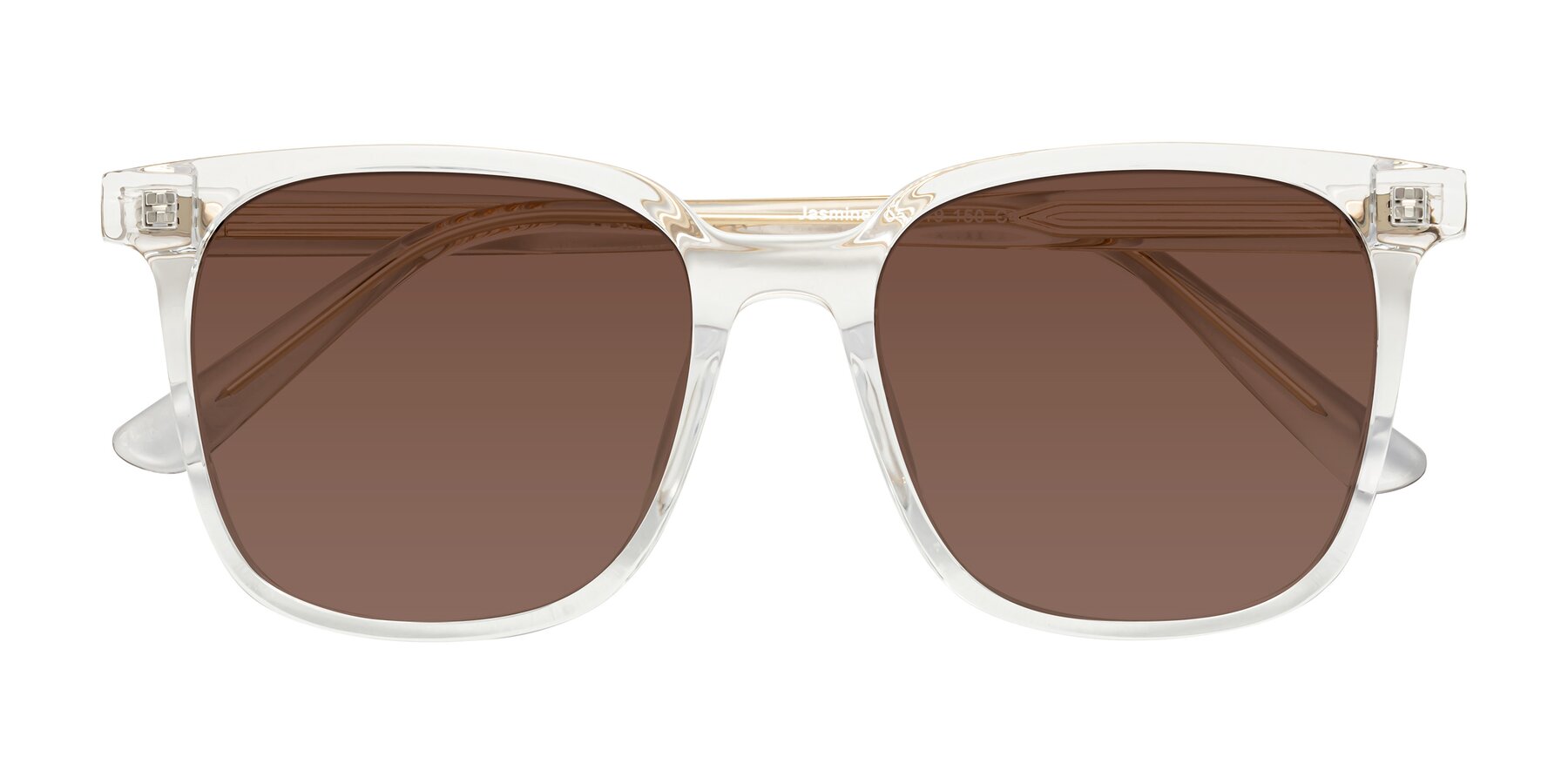 Folded Front of Jasmine in Clear with Brown Tinted Lenses