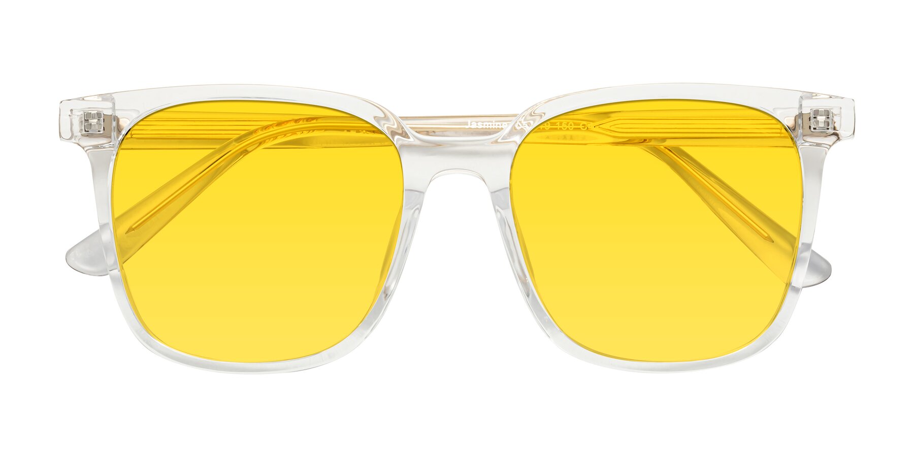Folded Front of Jasmine in Clear with Yellow Tinted Lenses