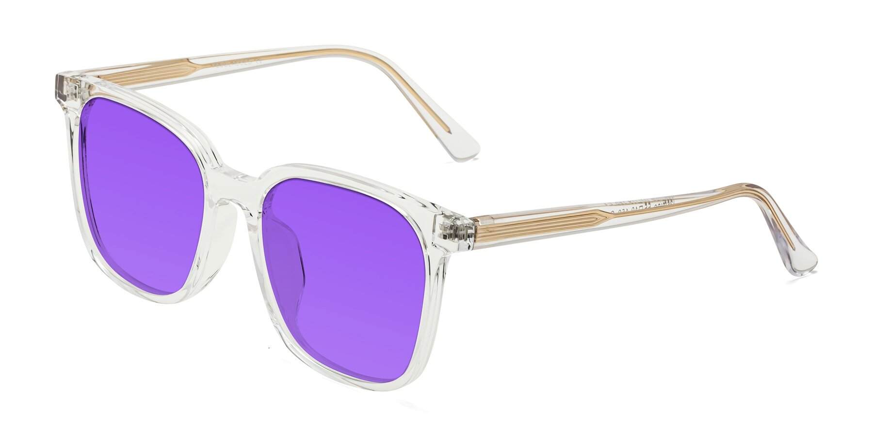 Angle of Jasmine in Clear with Purple Tinted Lenses