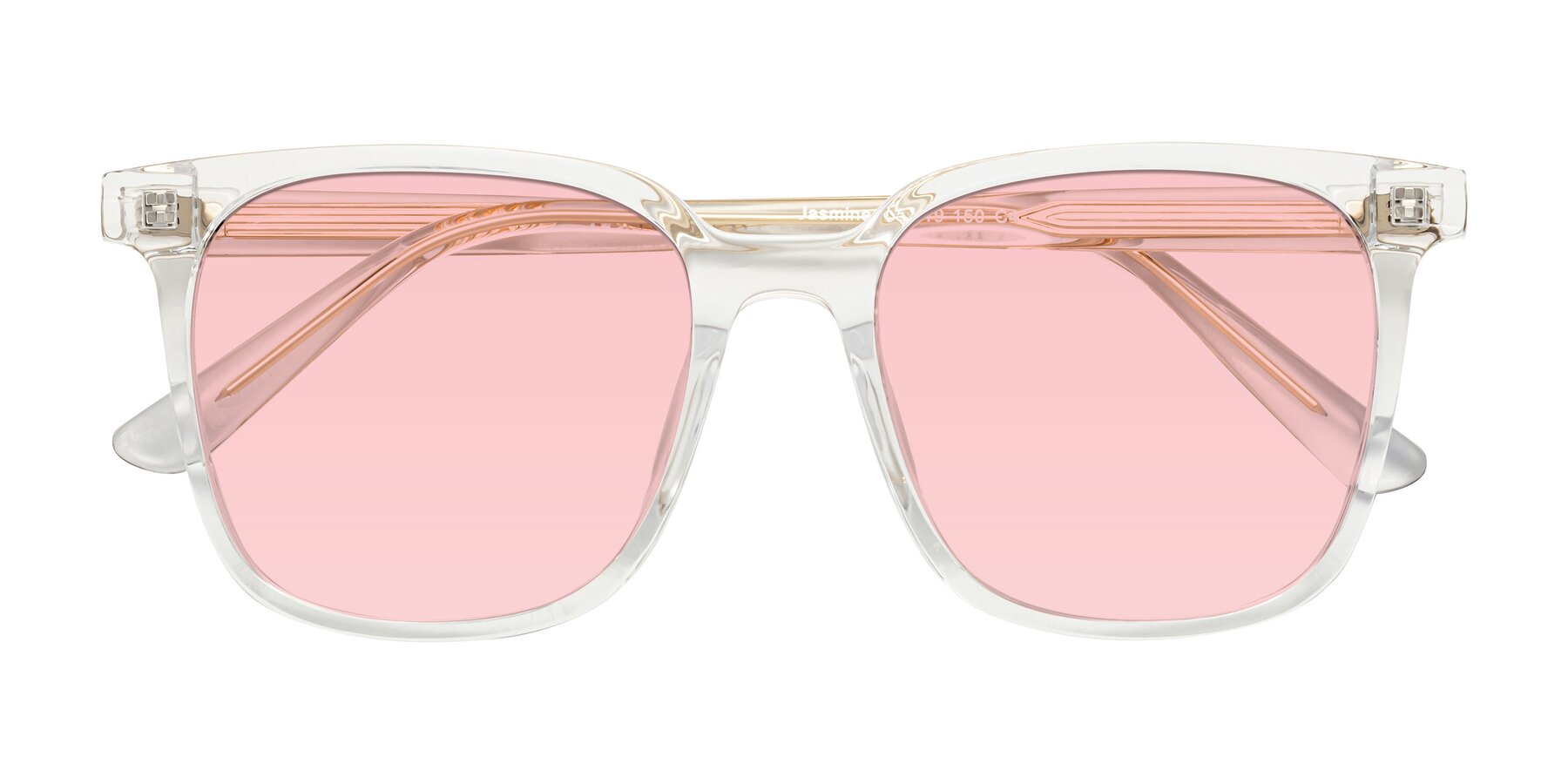 Folded Front of Jasmine in Clear with Light Garnet Tinted Lenses