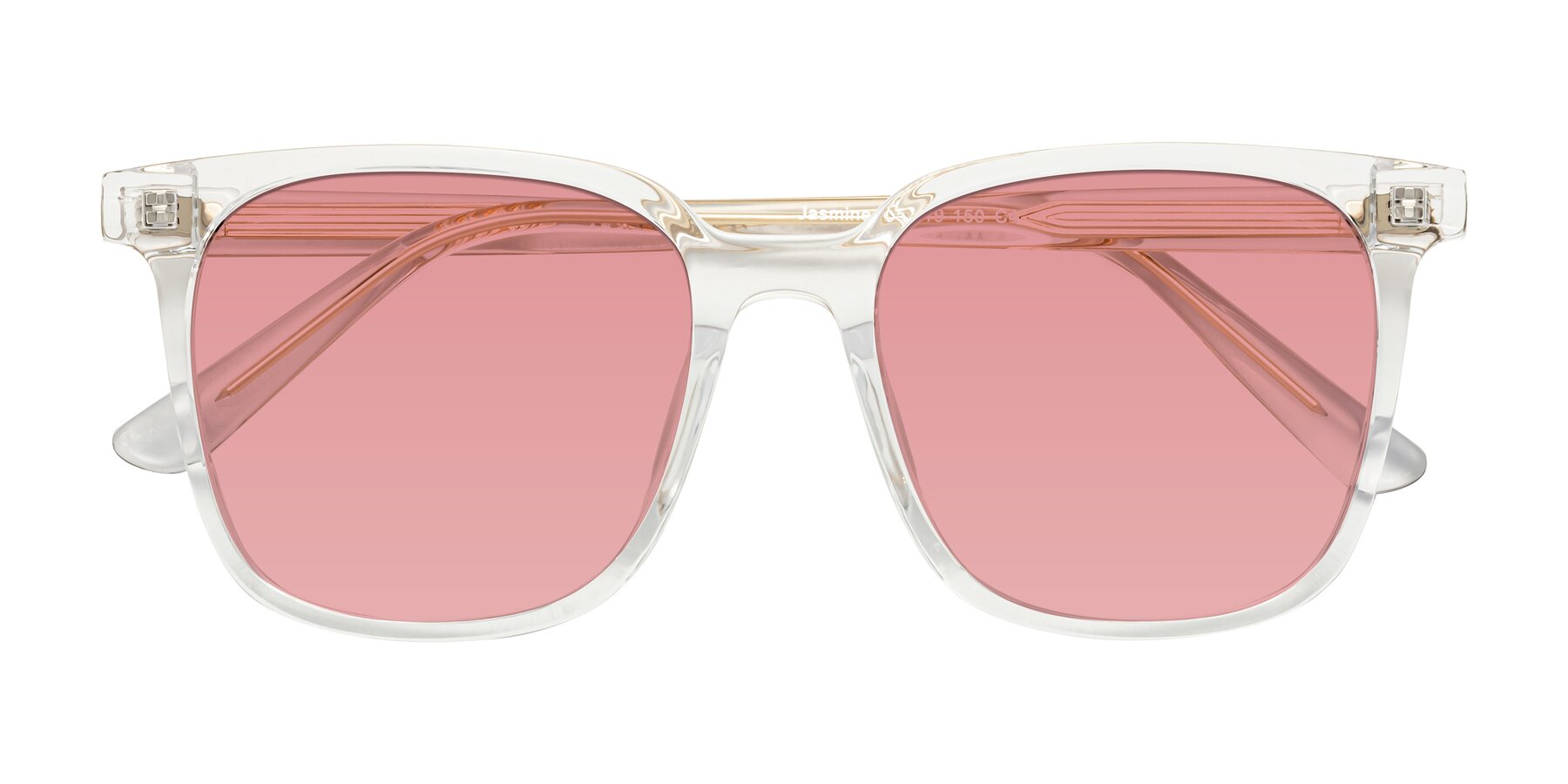 Folded Front of Jasmine in Clear with Medium Garnet Tinted Lenses