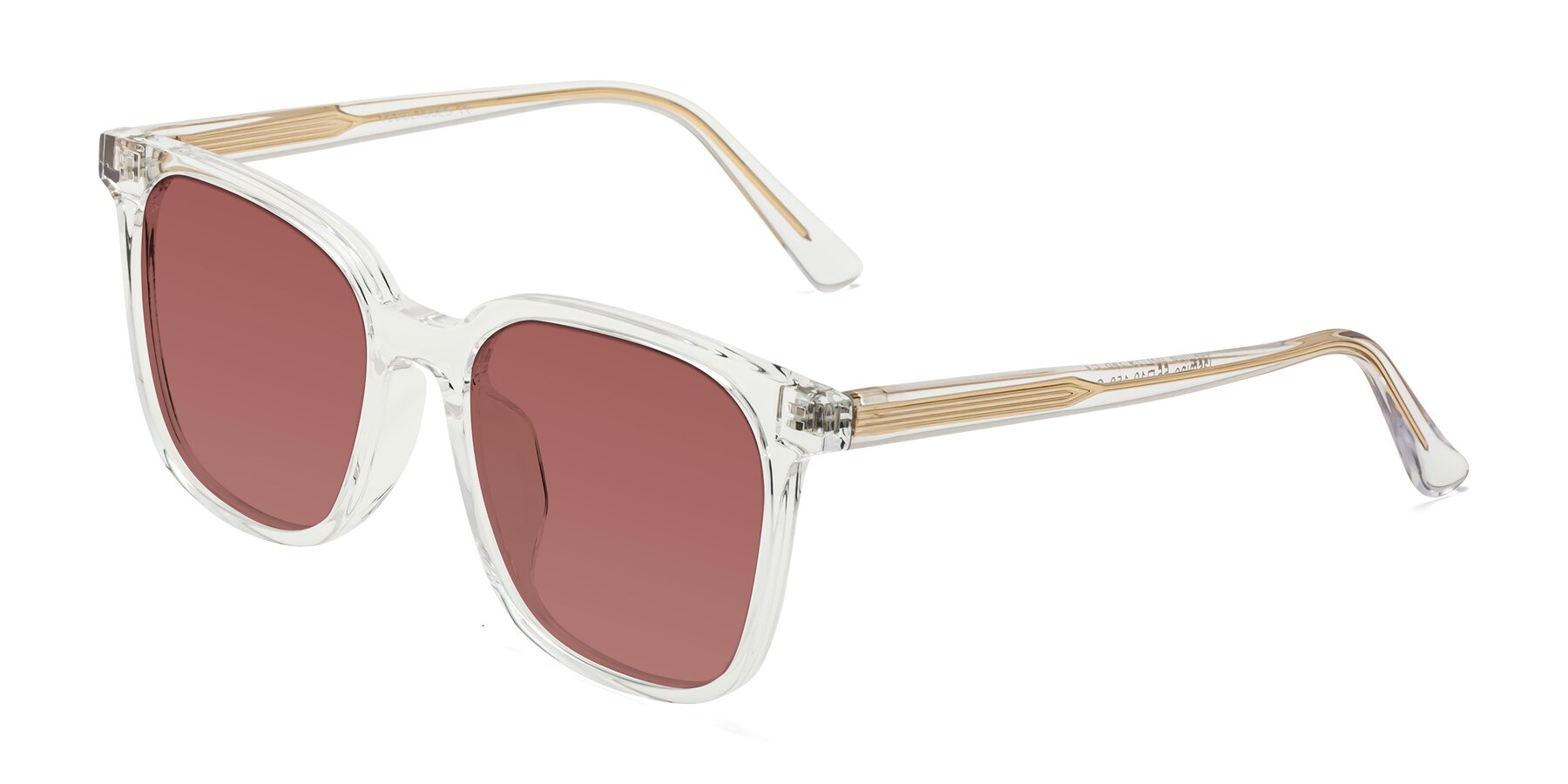 Angle of Jasmine in Clear with Garnet Tinted Lenses