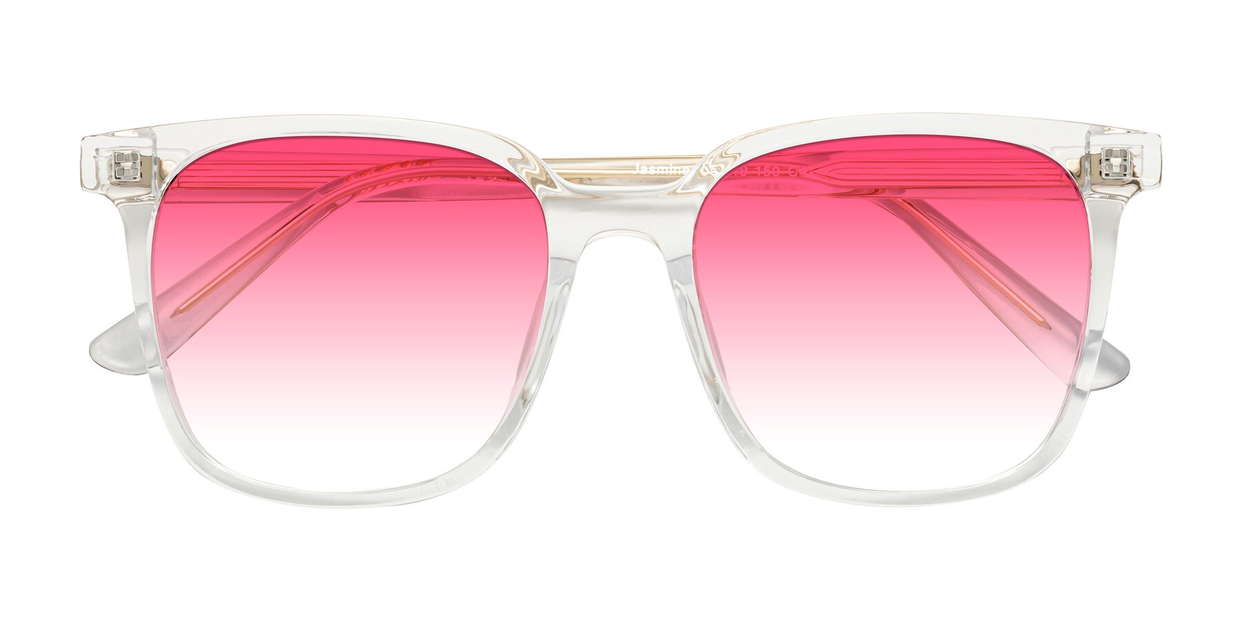 Folded Front of Jasmine in Clear with Pink Gradient Lenses