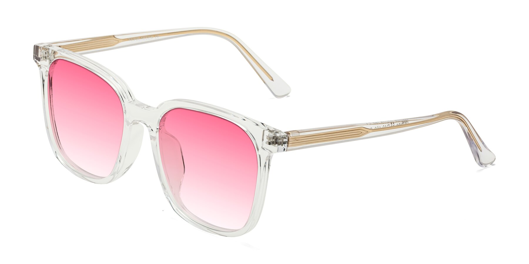 Angle of Jasmine in Clear with Pink Gradient Lenses