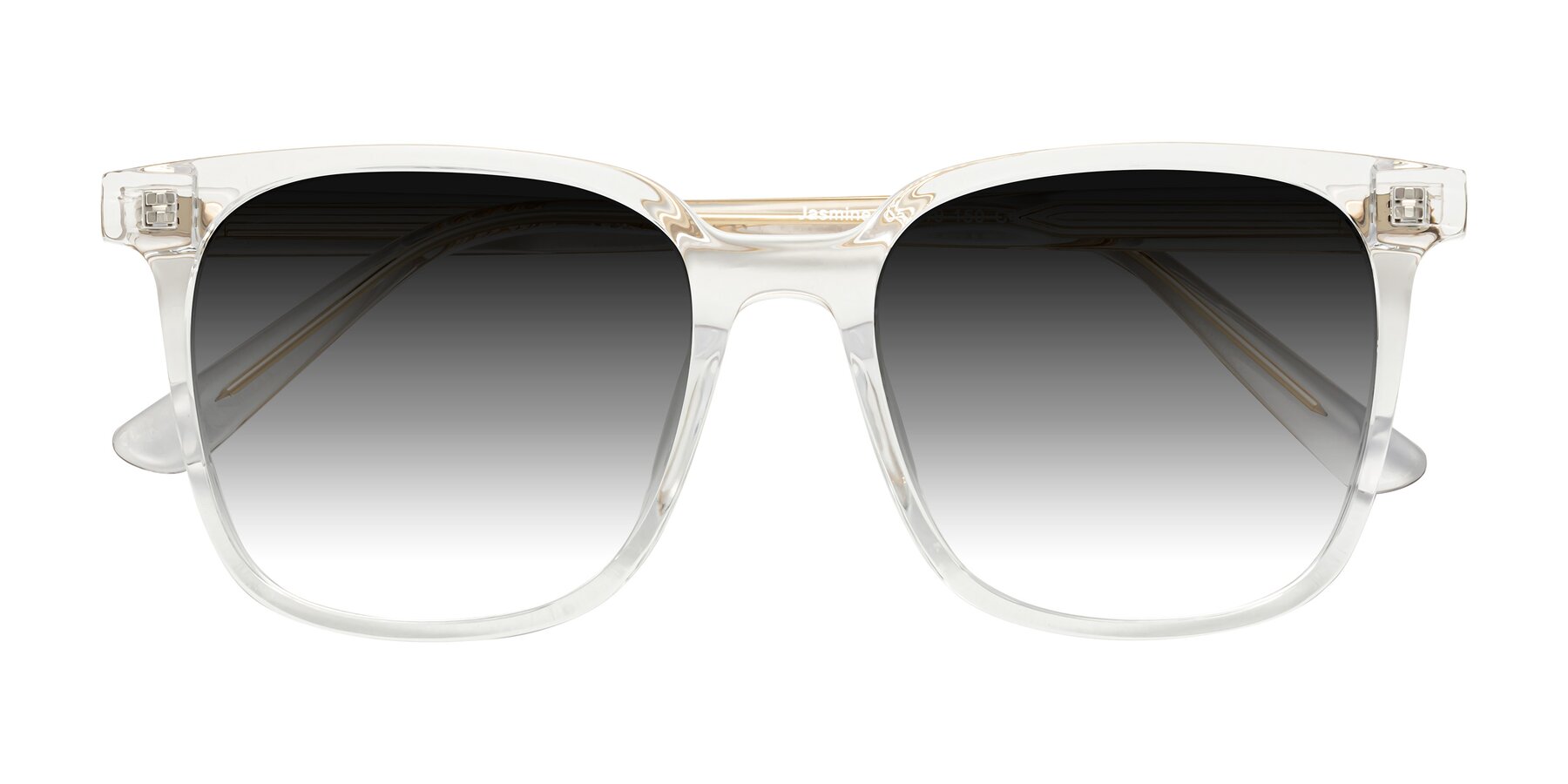 Folded Front of Jasmine in Clear with Gray Gradient Lenses