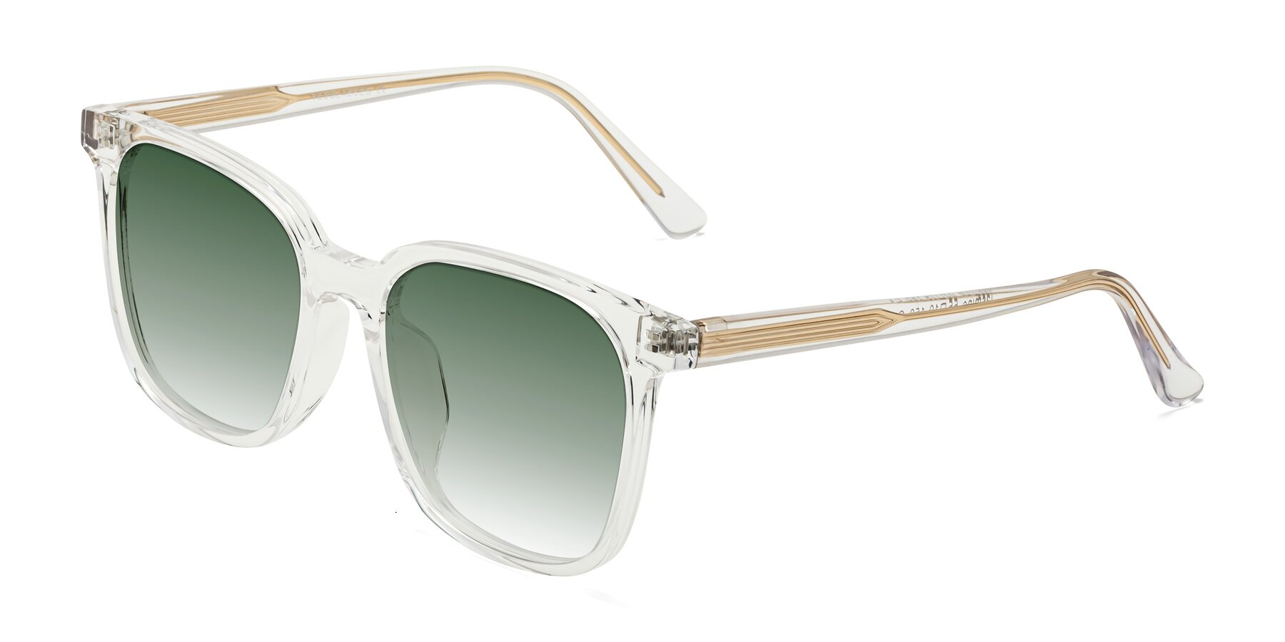 Angle of Jasmine in Clear with Green Gradient Lenses