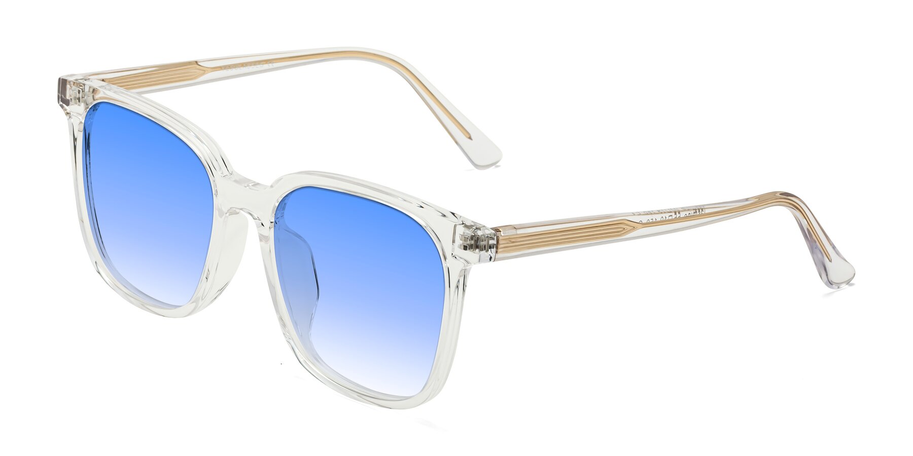 Angle of Jasmine in Clear with Blue Gradient Lenses