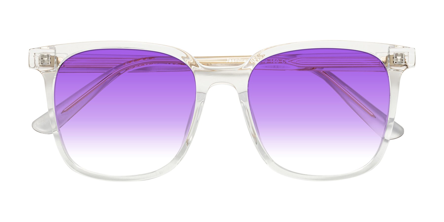 Folded Front of Jasmine in Clear with Purple Gradient Lenses