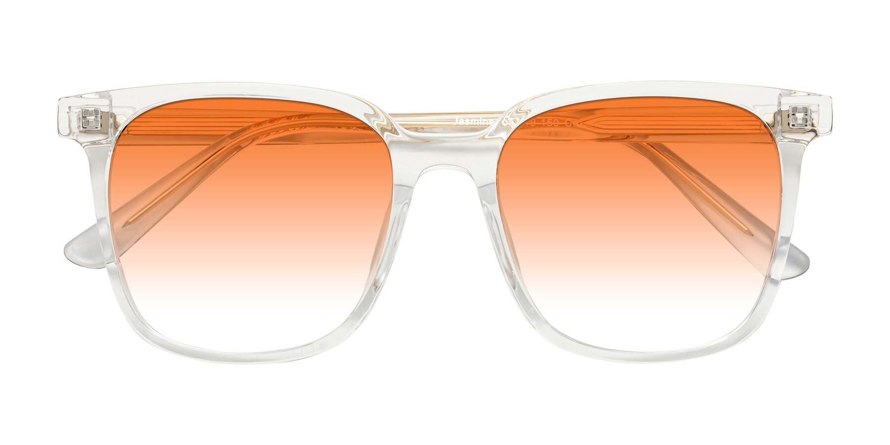 Folded Front of Jasmine in Clear with Orange Gradient Lenses