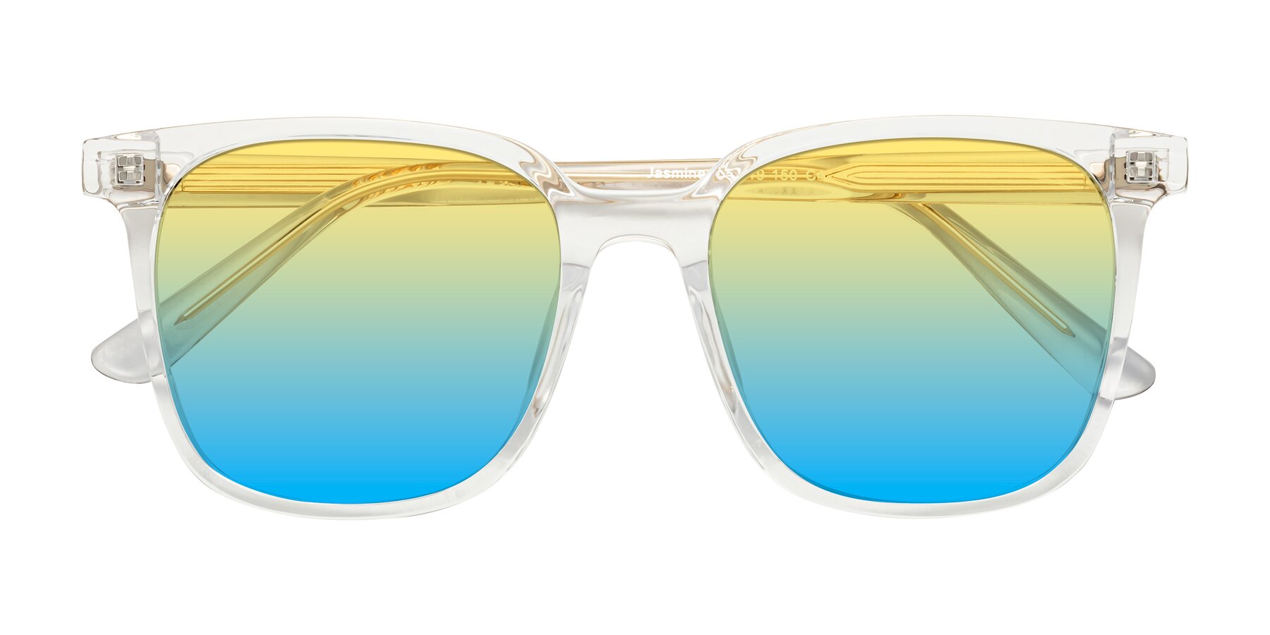 Folded Front of Jasmine in Clear with Yellow / Blue Gradient Lenses