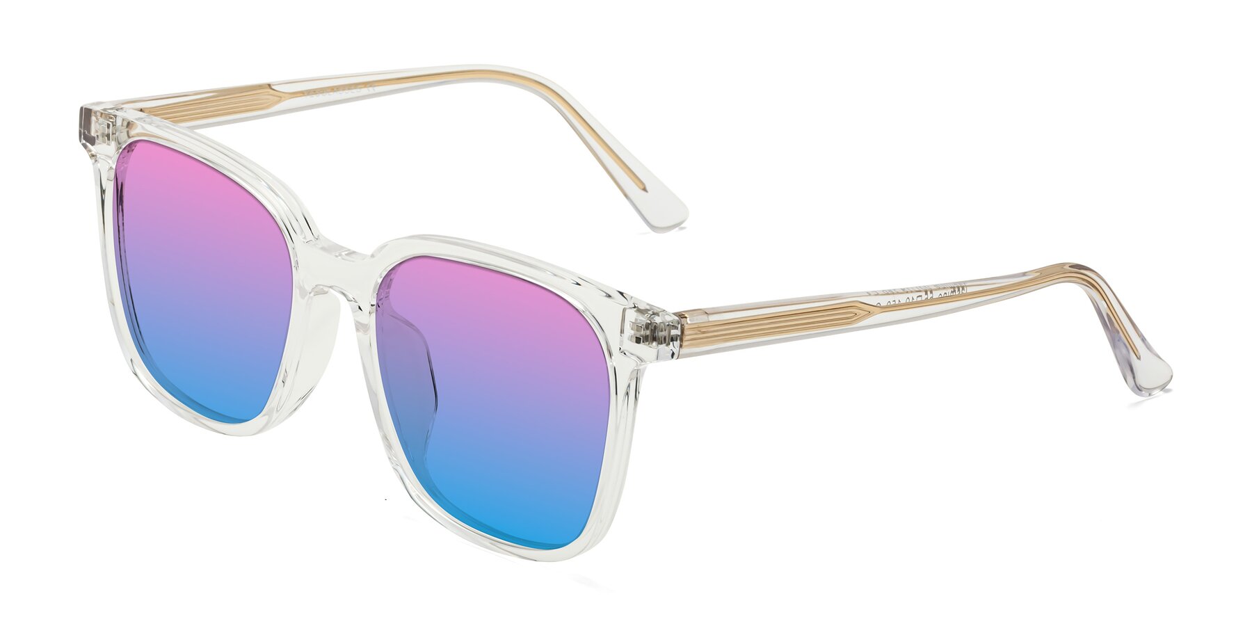 Angle of Jasmine in Clear with Pink / Blue Gradient Lenses