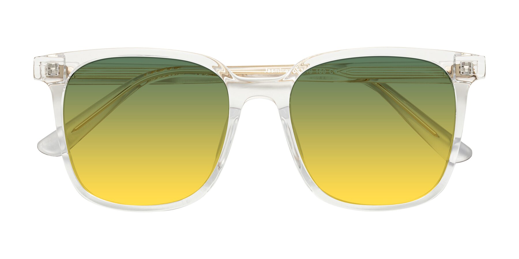 Folded Front of Jasmine in Clear with Green / Yellow Gradient Lenses