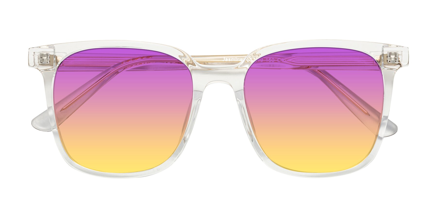 Folded Front of Jasmine in Clear with Purple / Yellow Gradient Lenses